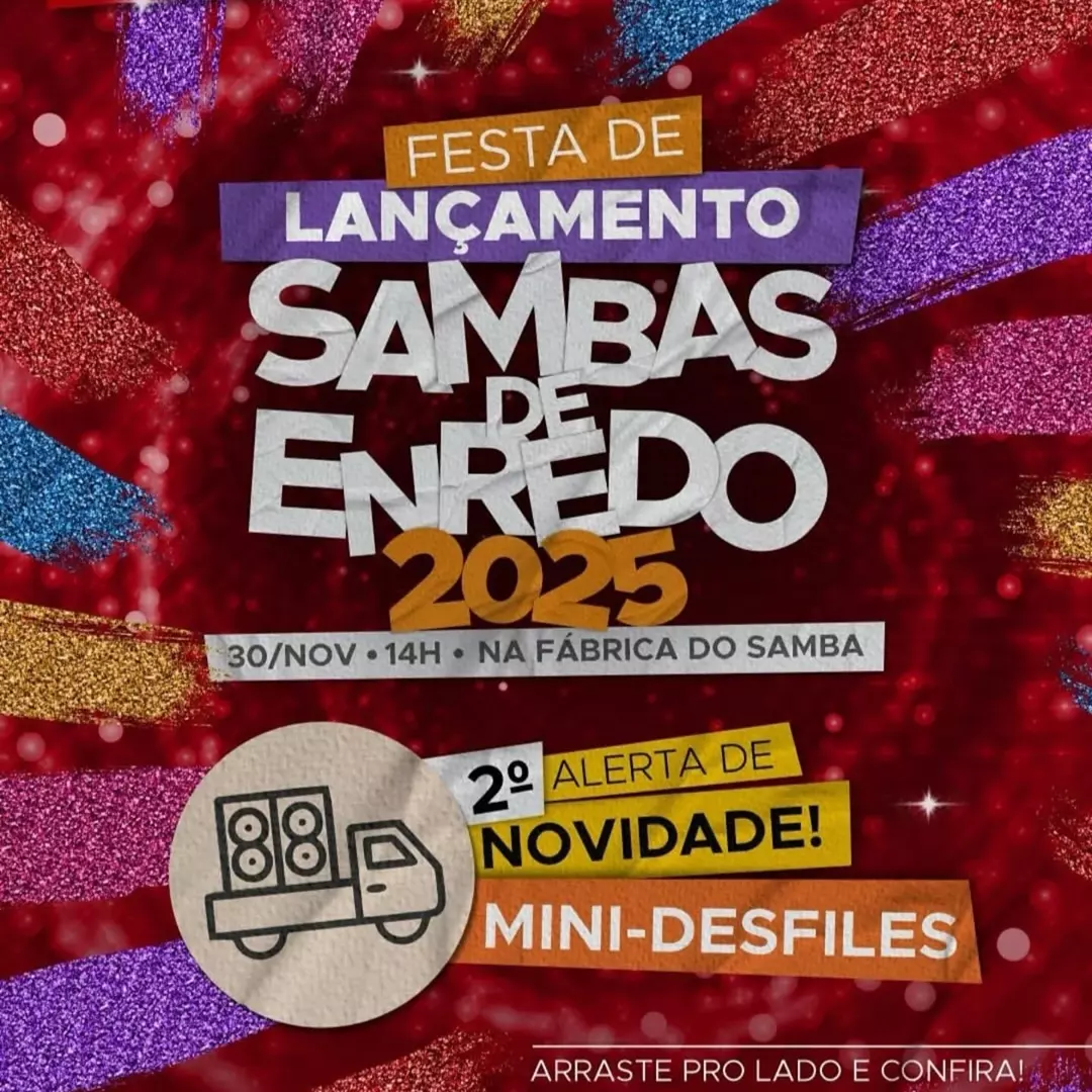 MINI DESFILE DO CD DAS ESCOLAS DE SAMBA DE SÃO PAULO ACONTECE DIA (11) NA FÁBRICA DO SAMBA